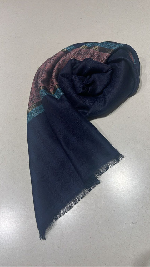 Elegant Navy Blue Pashmina Shawl