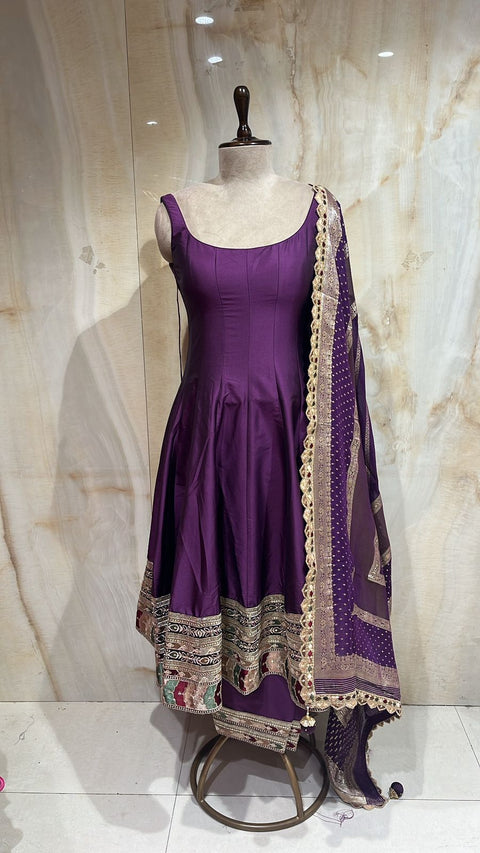 Readymade Royal Purple Anarkali Suit