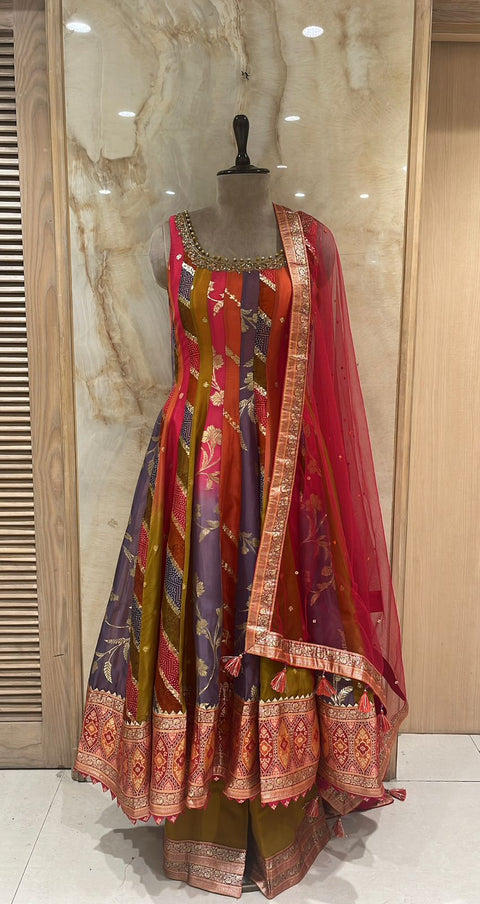 Multi-Color Long Readymade Anarkali Suit