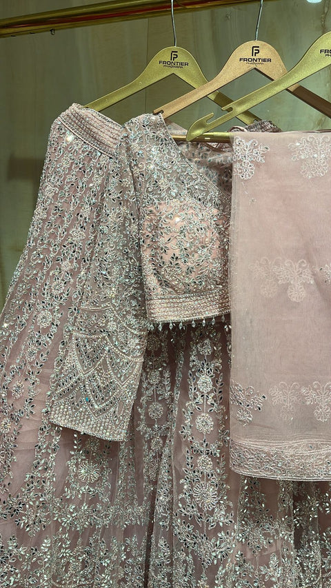 Sophisticated Blush Pink Readymade Lehnga Choli Set