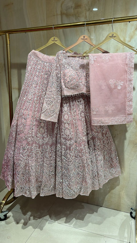 Sophisticated Blush Pink Readymade Lehnga Choli Set