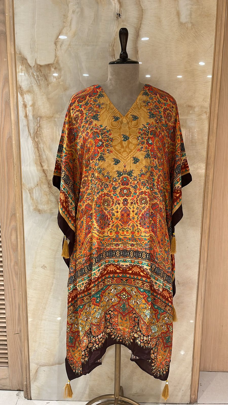 Golden Yellow Readymade Kaftan Suit Set