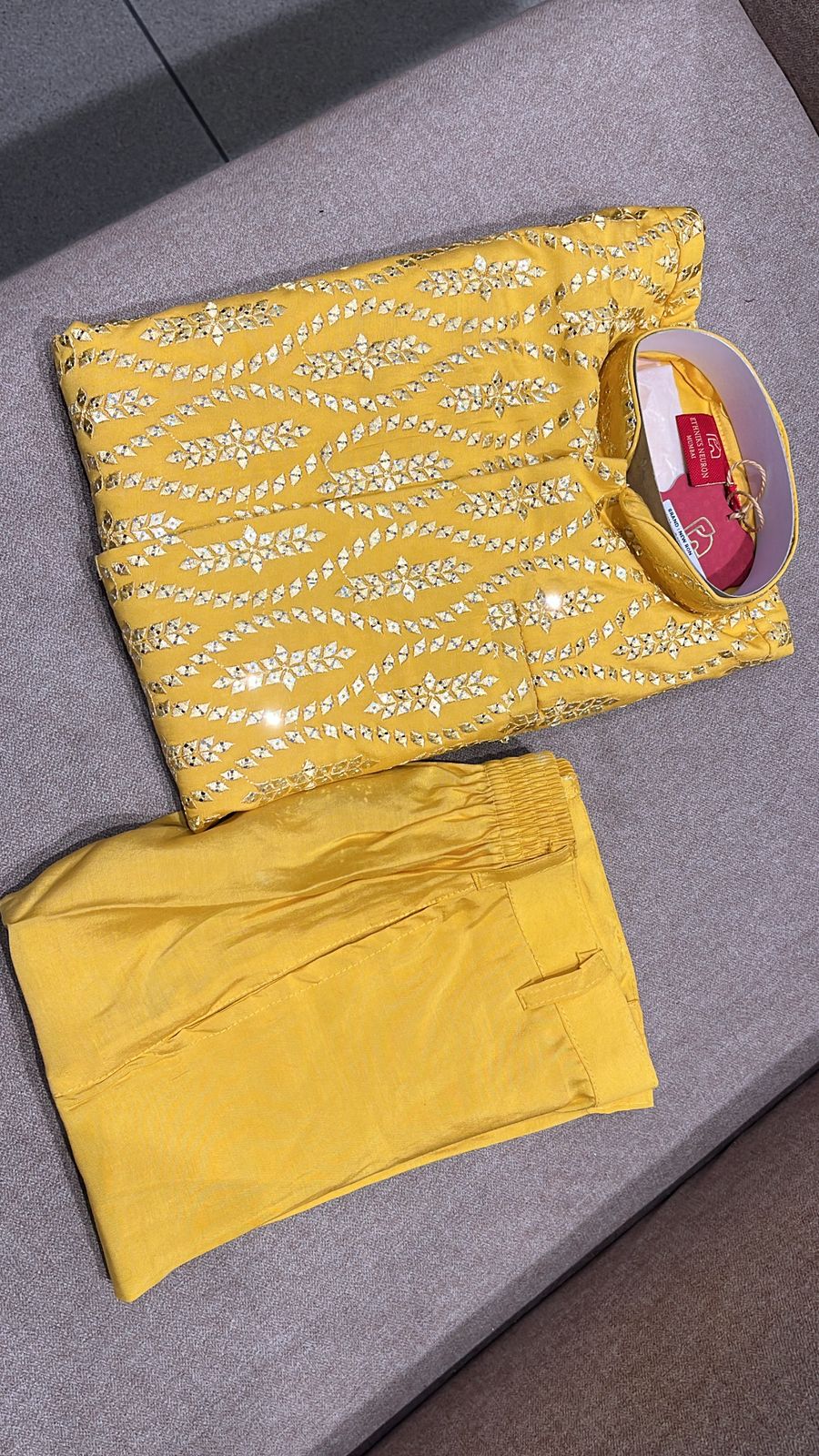 Elegant Yellow Readymade Waistcoat Set