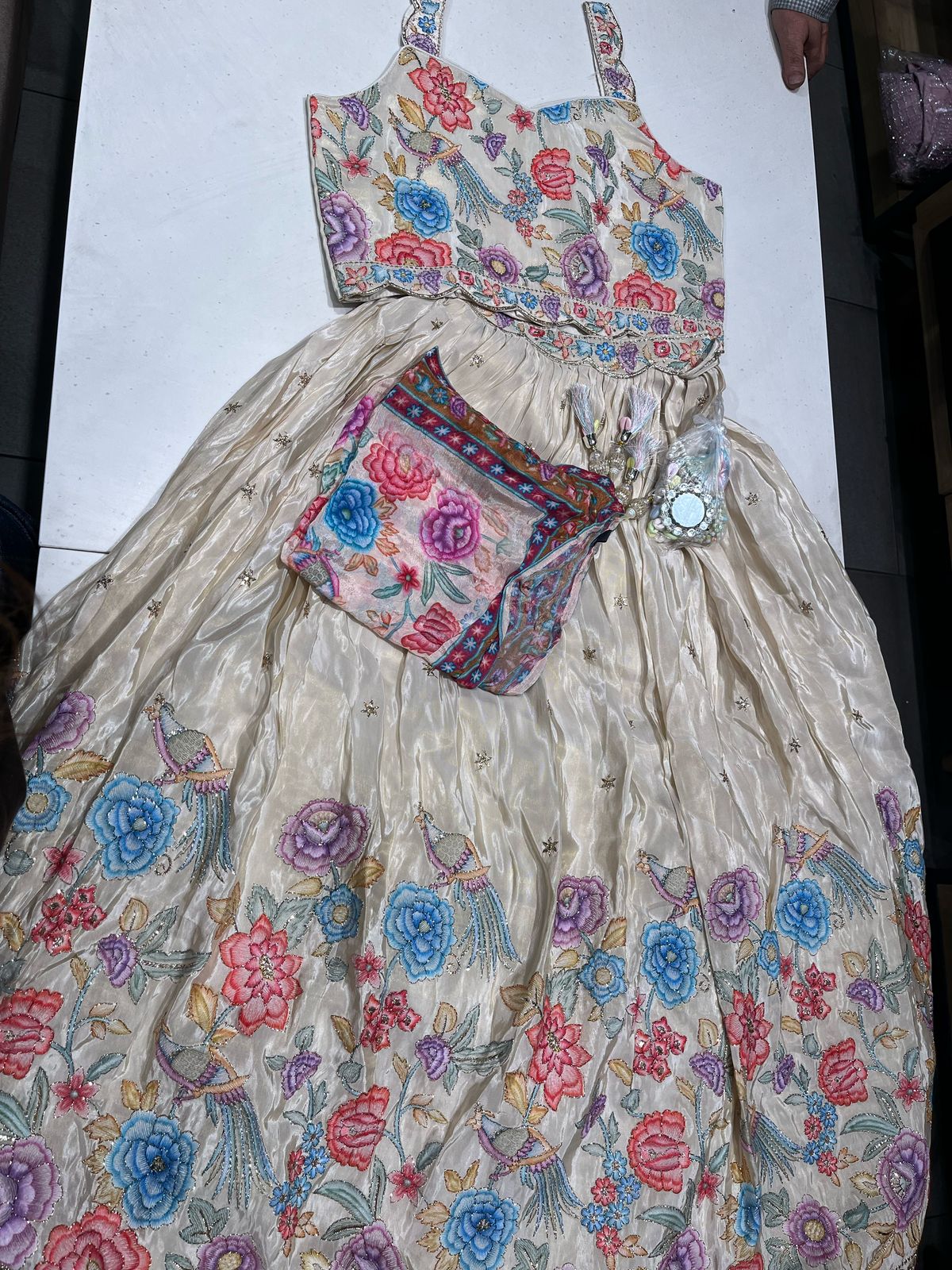 Embroidered Ecru Shade Lehenga Choli Set