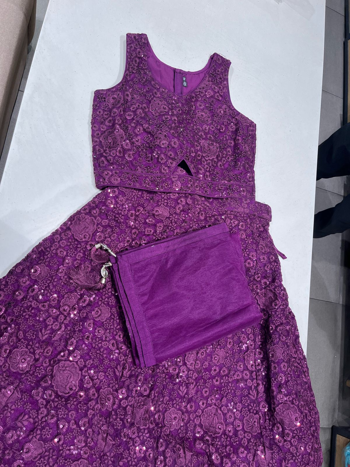 Readymade Wine Lehenga Choli For Kids