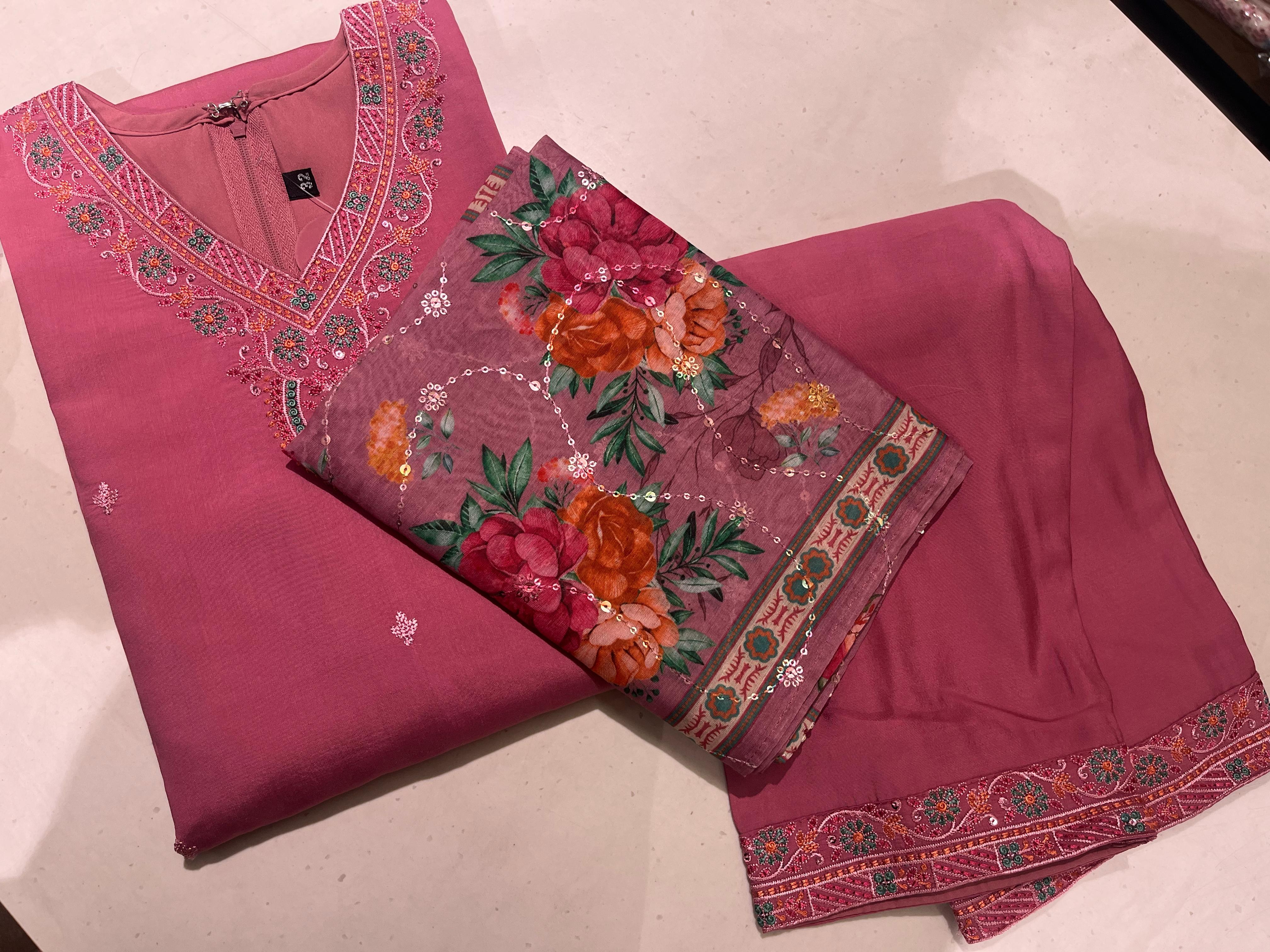 Readymade Dusty Rose Pink Trouser Suit Set For Kids