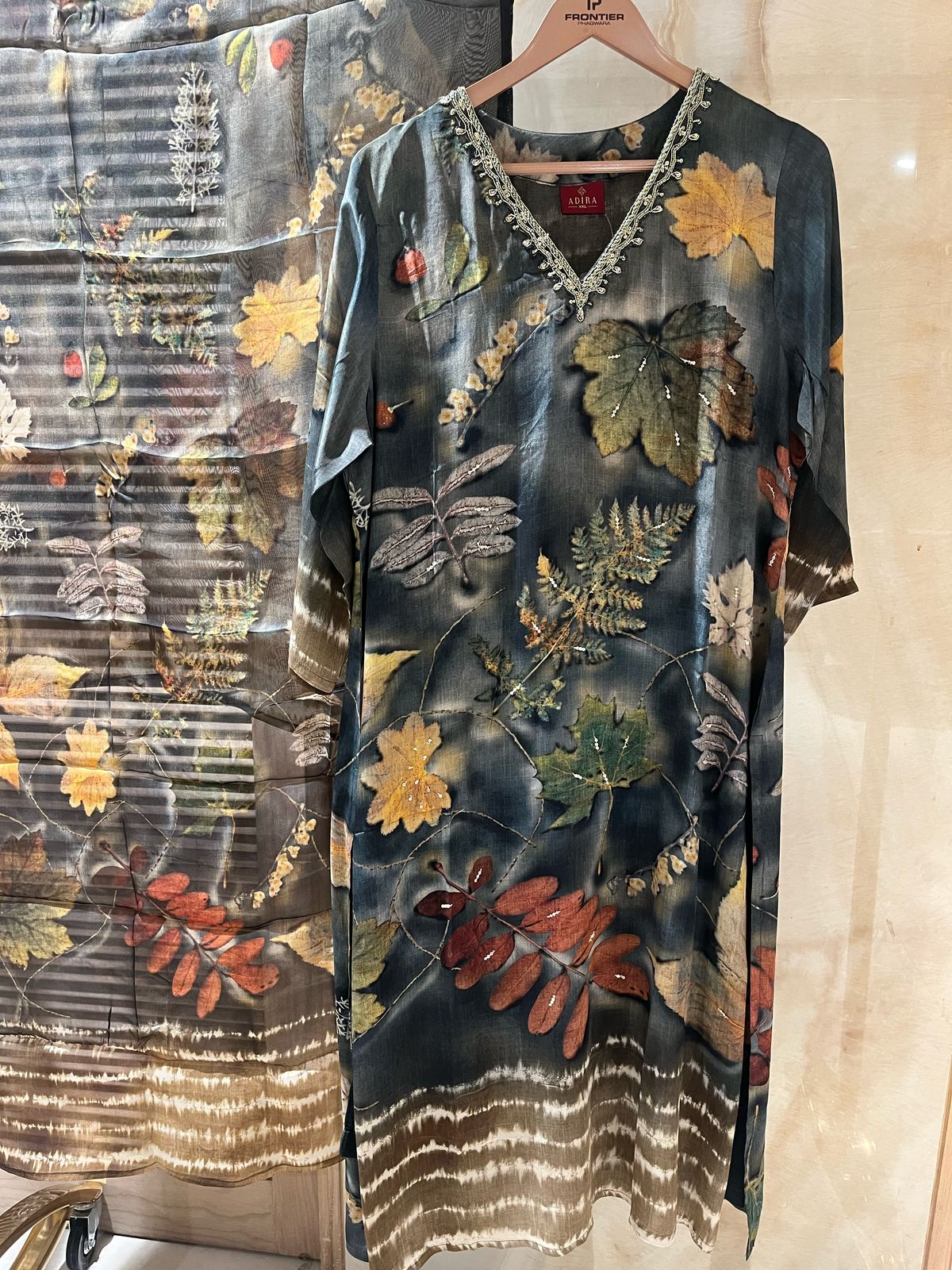 Floral Black Readymade Trouser Suit Set