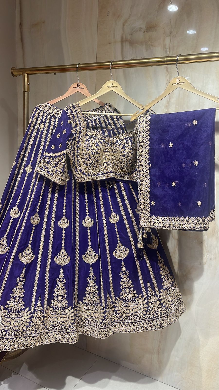 Zardozi & Aari Crafted Ready To Wear Purple Lehnga Set
