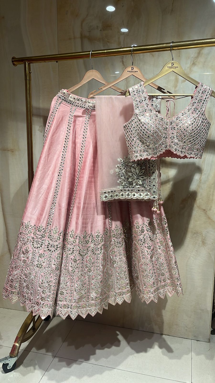 Charming Salmon Peach Ready To Wear Lehnga Set