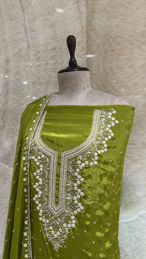 Amazing Fennel Green Unstitched Suit