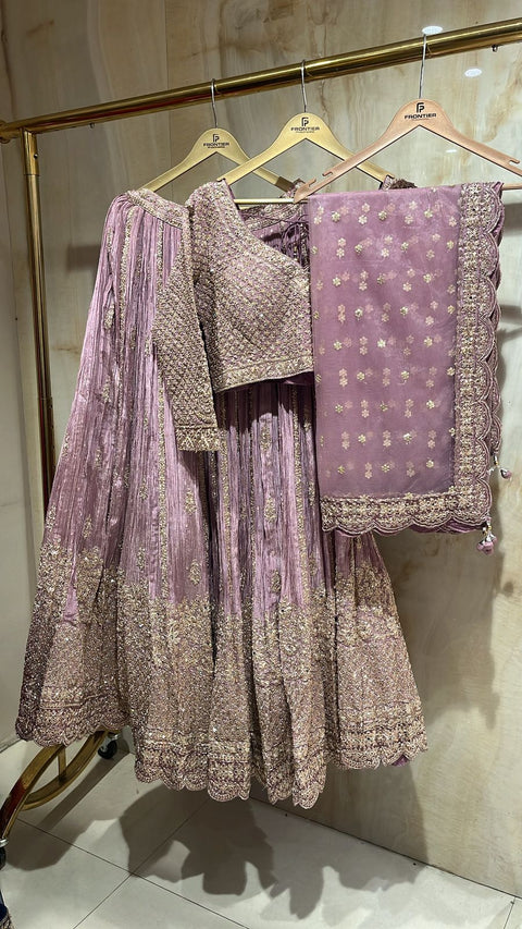 Mauve Readymade Lehnga Choli Set