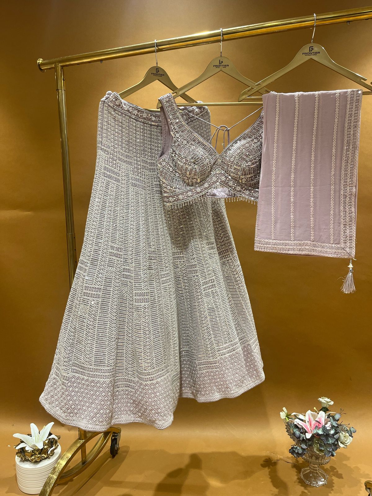 Pastel Lavender Readymade Lehenga Choli Set