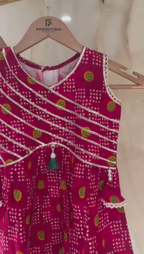 Maroon Readymade Garara Suit Set For Kids