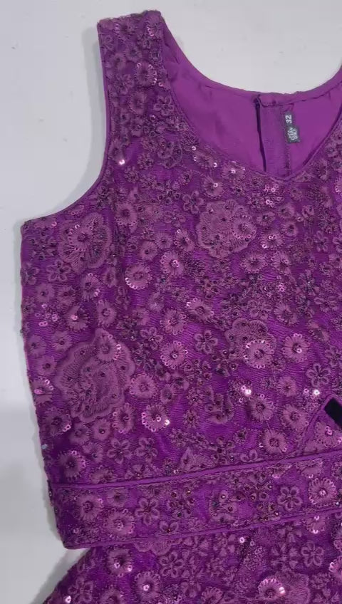 Readymade Wine Lehenga Choli For Kids