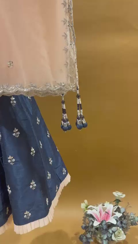 Readymade Navy Blue Lehenga Choli Set