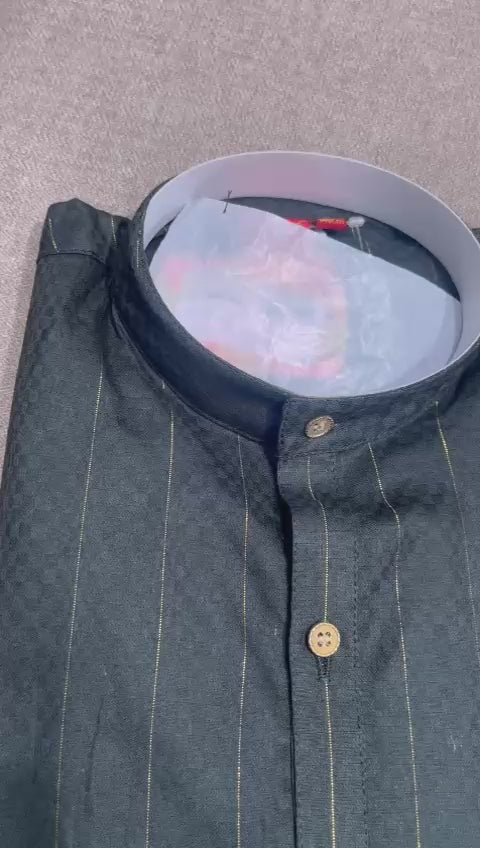 Stunning Black Readymade Kurta Trouser Set For Kids