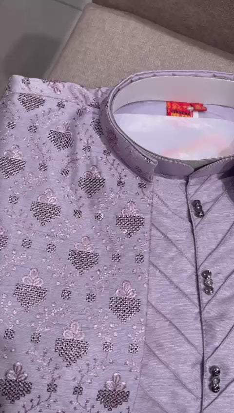 Lavender Jacket Trouser Set For Kids