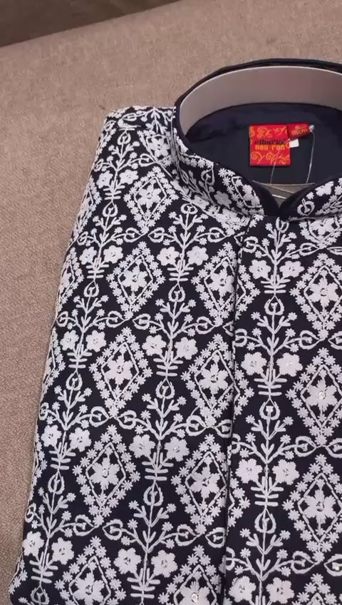 Sophisticated Navy Blue Waistcoat Set