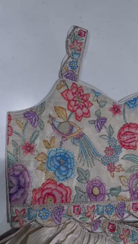 Embroidered Ecru Shade Lehenga Choli Set