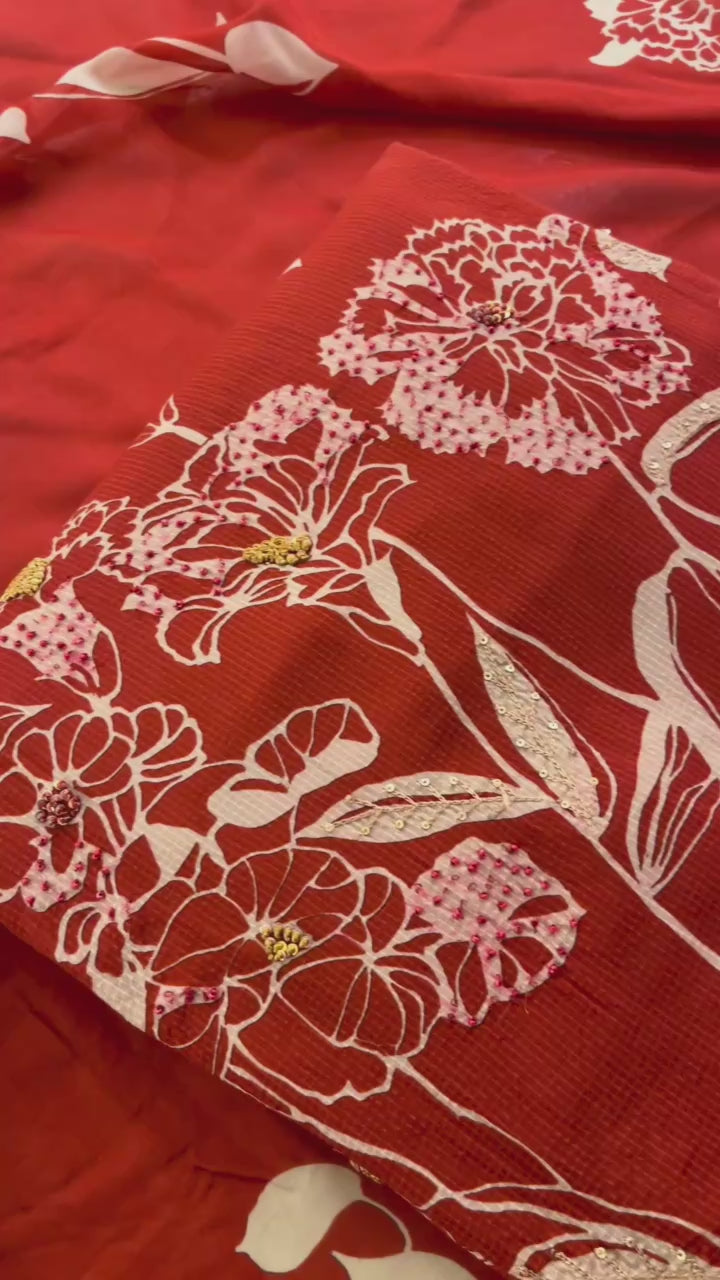 FLORAL PRINTED UNSTITCHED SUIT