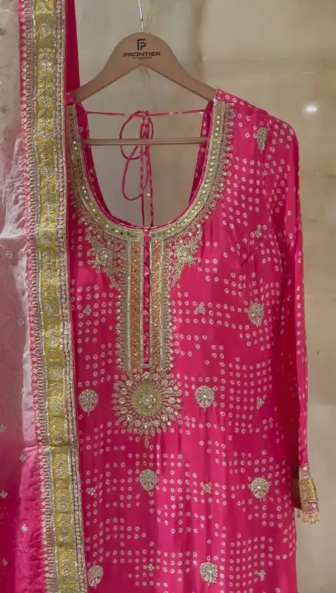 Adorable Magenta Readymade Sharara Suit Set