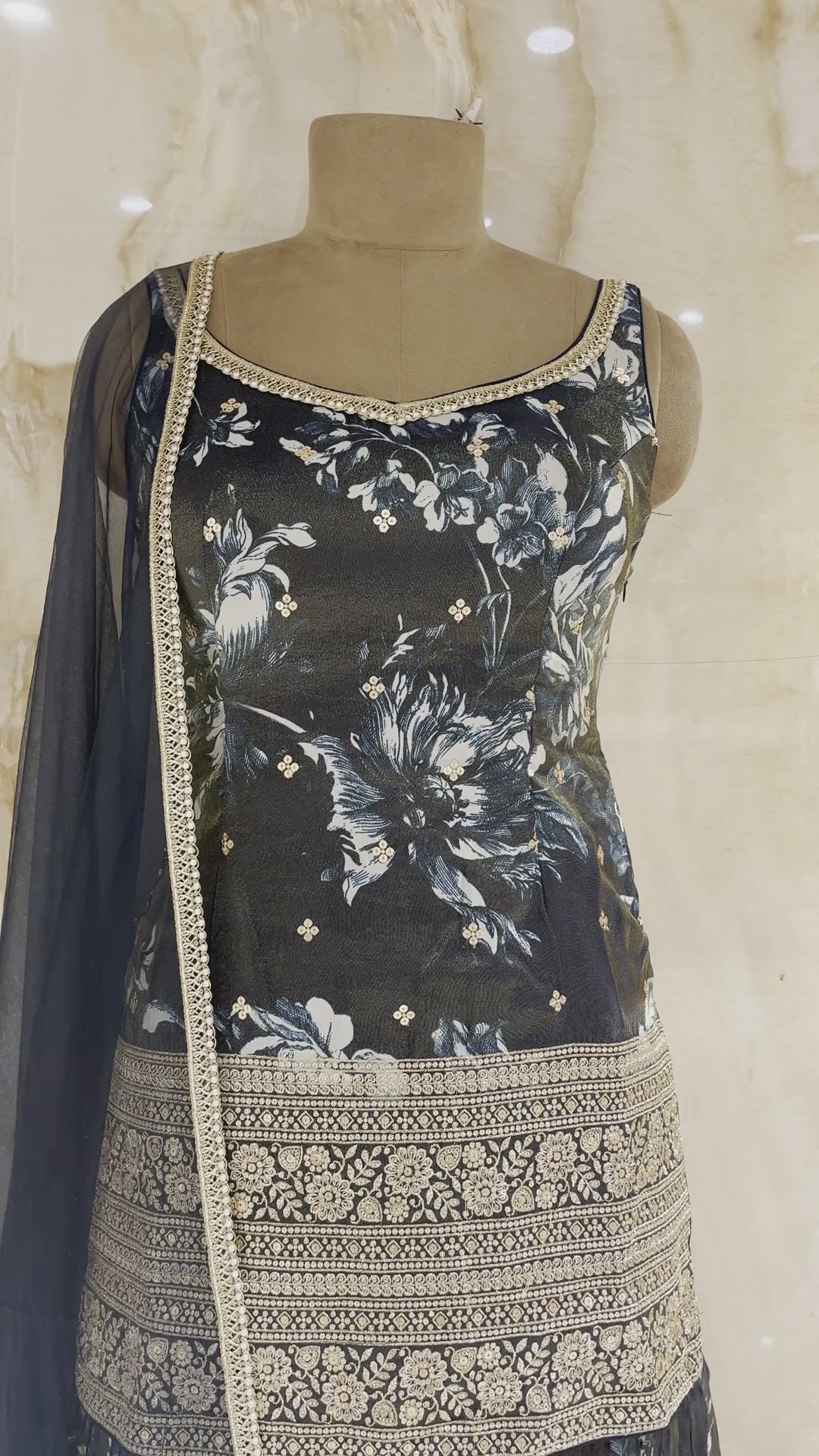MIDNIGHT BLACK FLORAL SUIT SET
