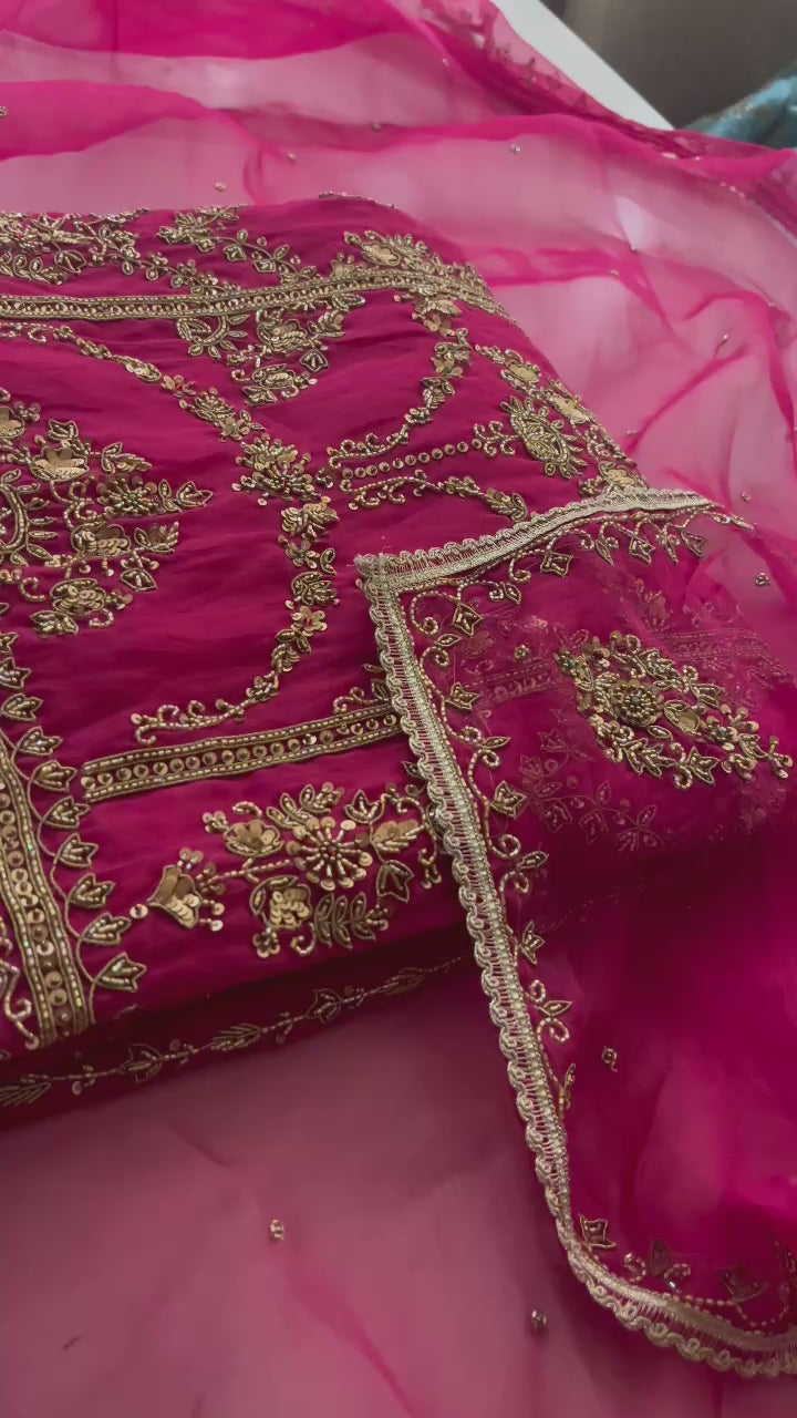 ELEGANT EMBROIDERED UNSTITCHED SUIT SET