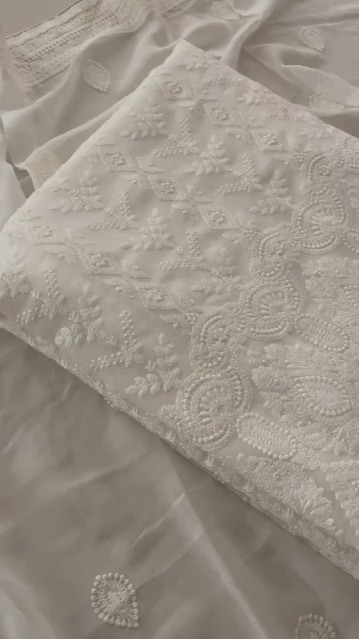 TRADITIONAL LUCKNOWI UNSTITCHED SUIT