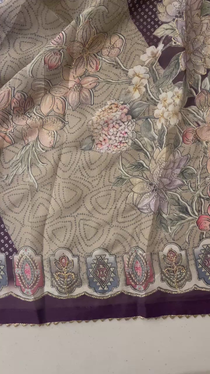 ELEGANT PRINTED COTTON UNSTITCHED SUIT SET