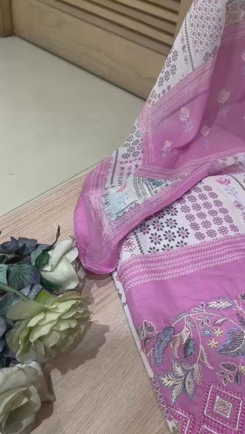 Adorable Pink Unstitched Cotton Suit Set