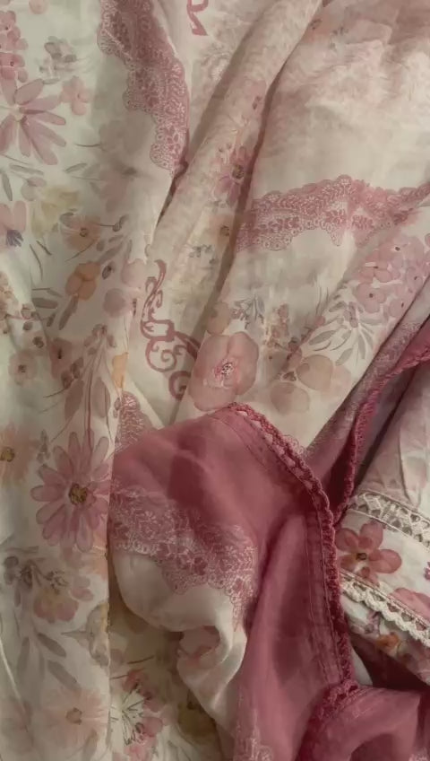 Unstitched Floral Cotton Fabric Suit Set