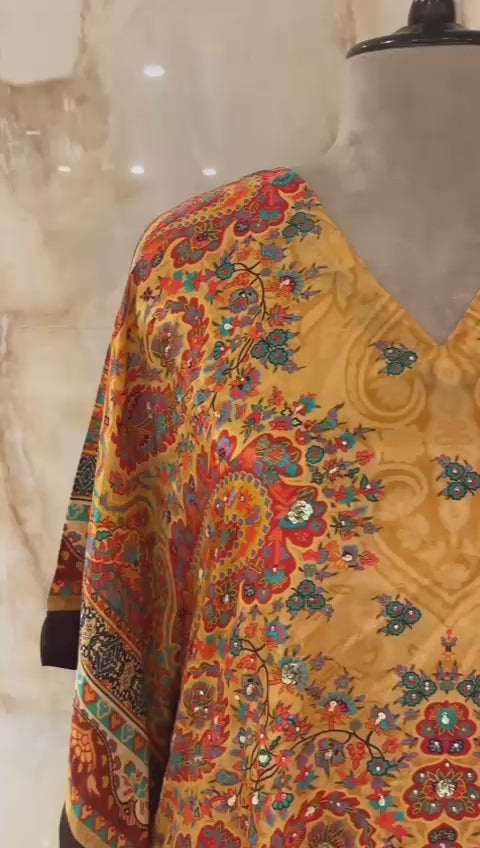 Golden Yellow Readymade Kaftan Suit Set