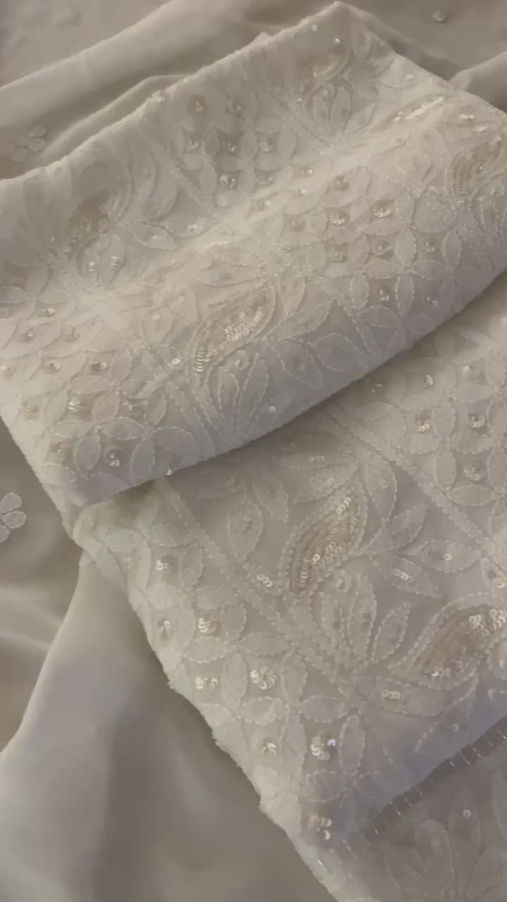 GRACEFUL LUCKNOWI UNSTITCHED SUIT SET
