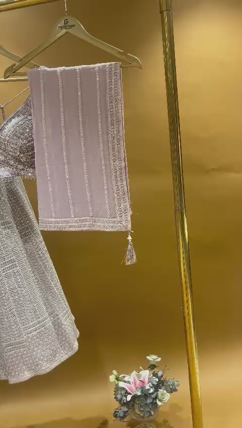 Pastel Lavender Readymade Lehenga Choli Set