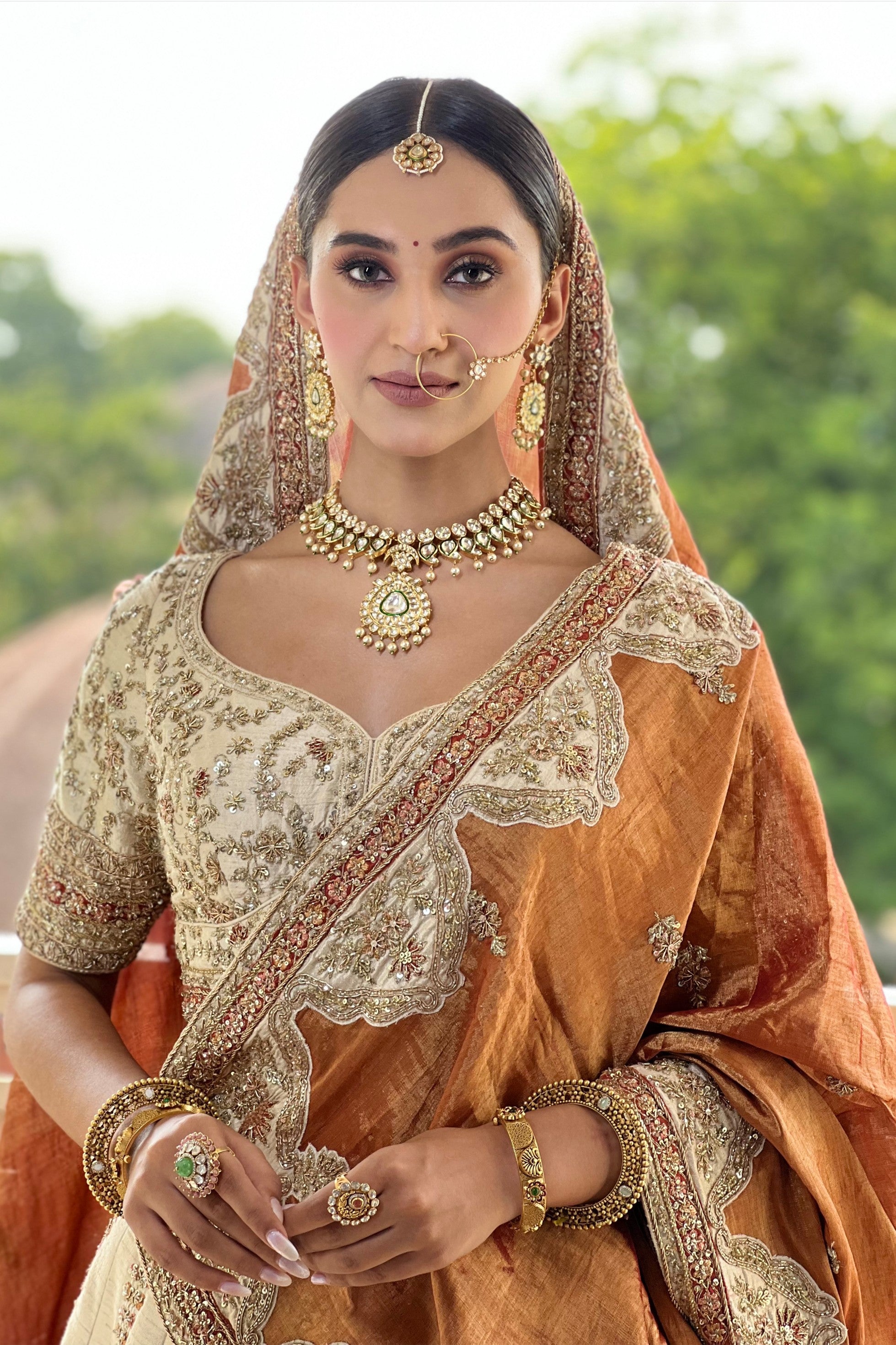 Light Gold Color Bridal Lehenga