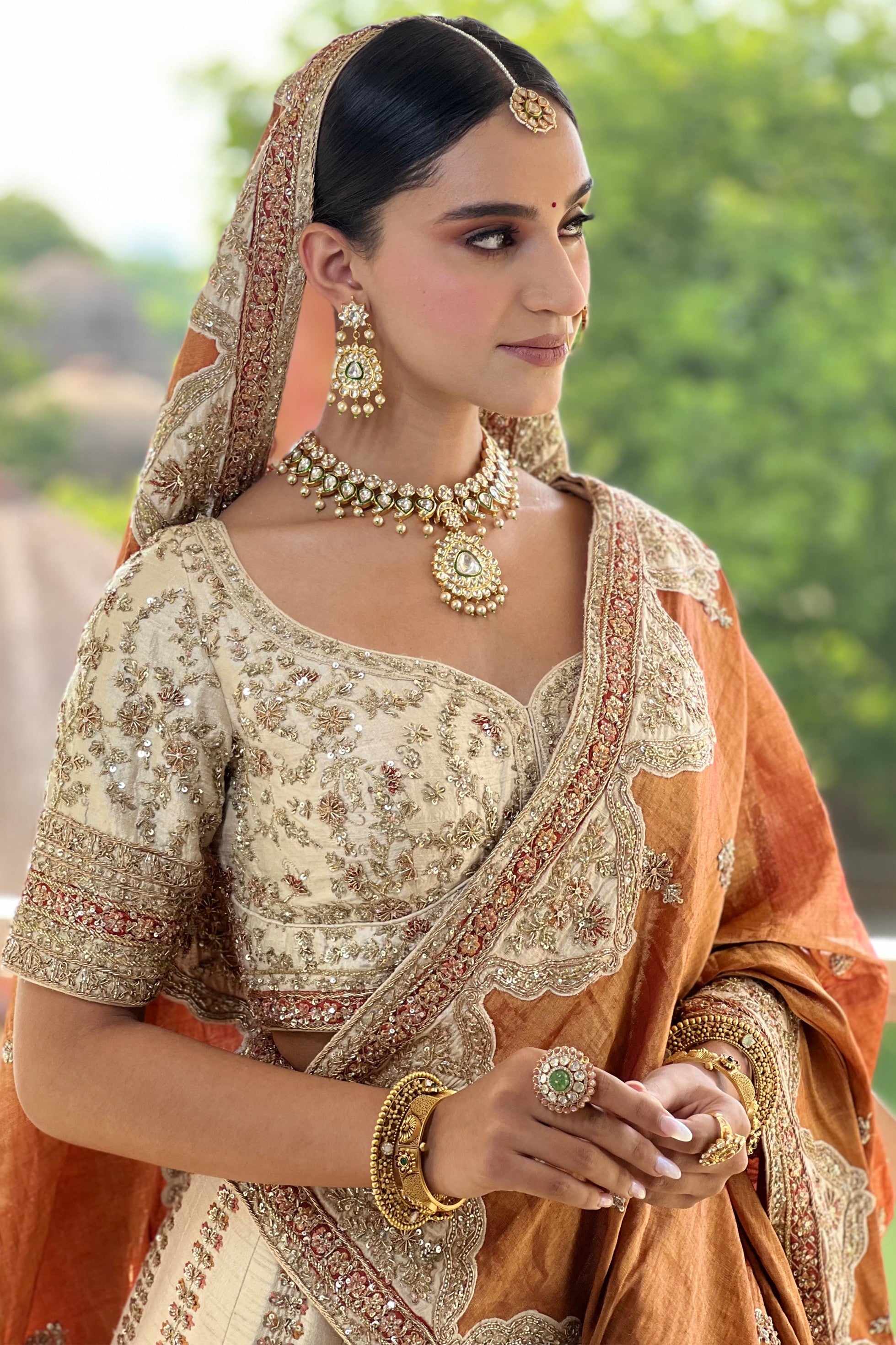 Light Gold Color Bridal Lehenga