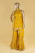 Yellow Mustard Sharara set embellished with Thread, Bead and Sequin work