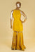 Yellow Mustard Sharara set embellished with Thread, Bead and Sequin work