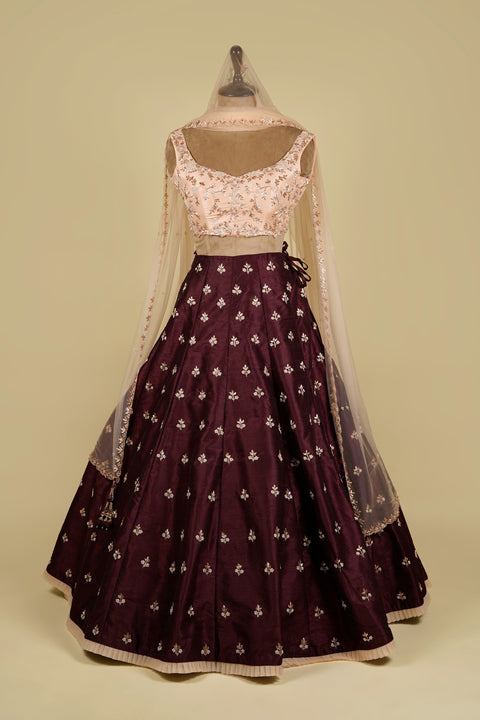 WINE MAROON LEHENGA CHOLI