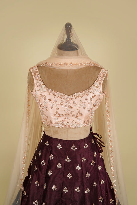 WINE MAROON LEHENGA CHOLI