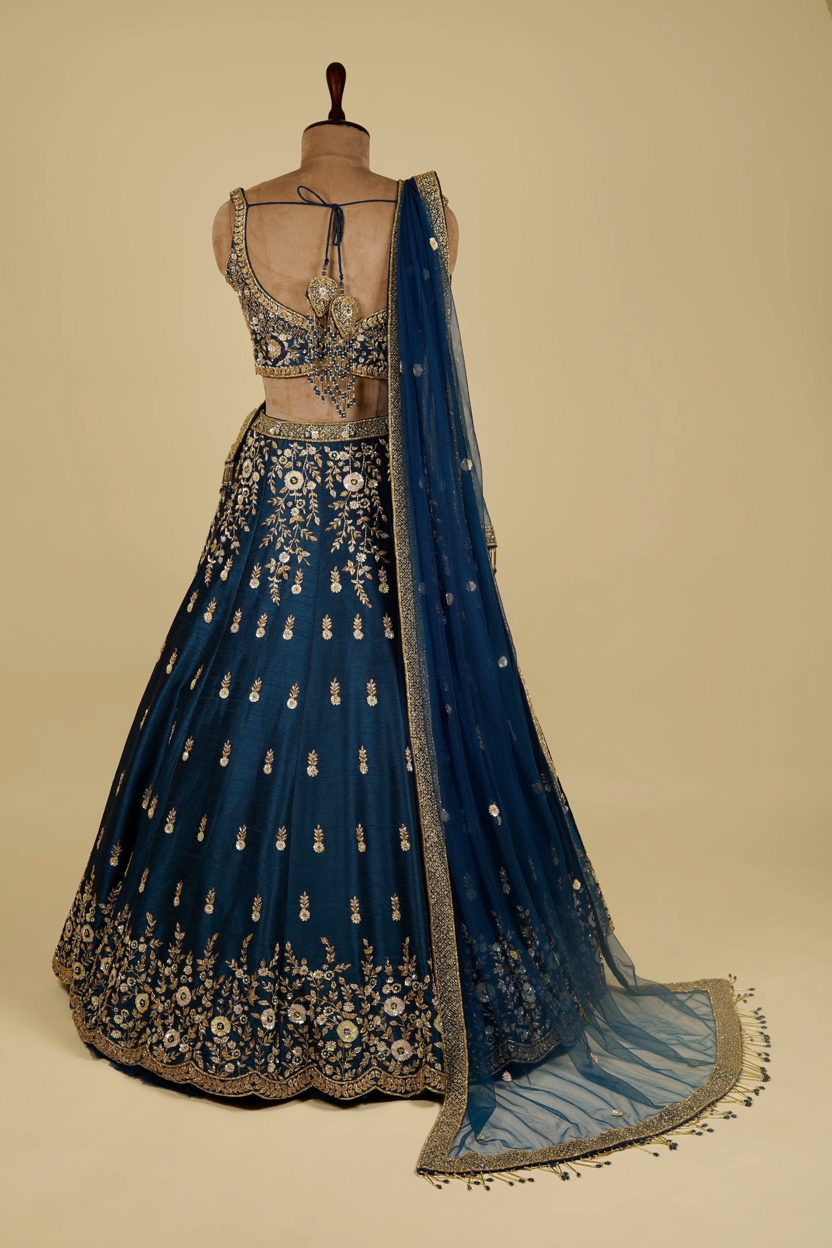 Lehenga Choli embellished with Sequin, Cut dana and Naqshi work