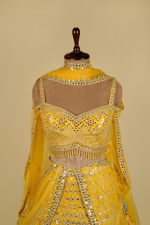 Lehenga Choli with Cold Shoulders