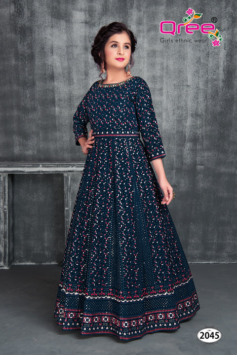 Made to Order::  Elegant yet comfortable Gown for kids, the best pick for festive days!
