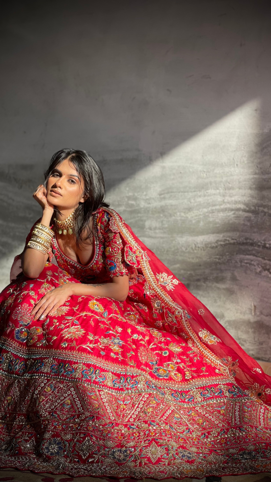 Red Peacock Lehenga Choli