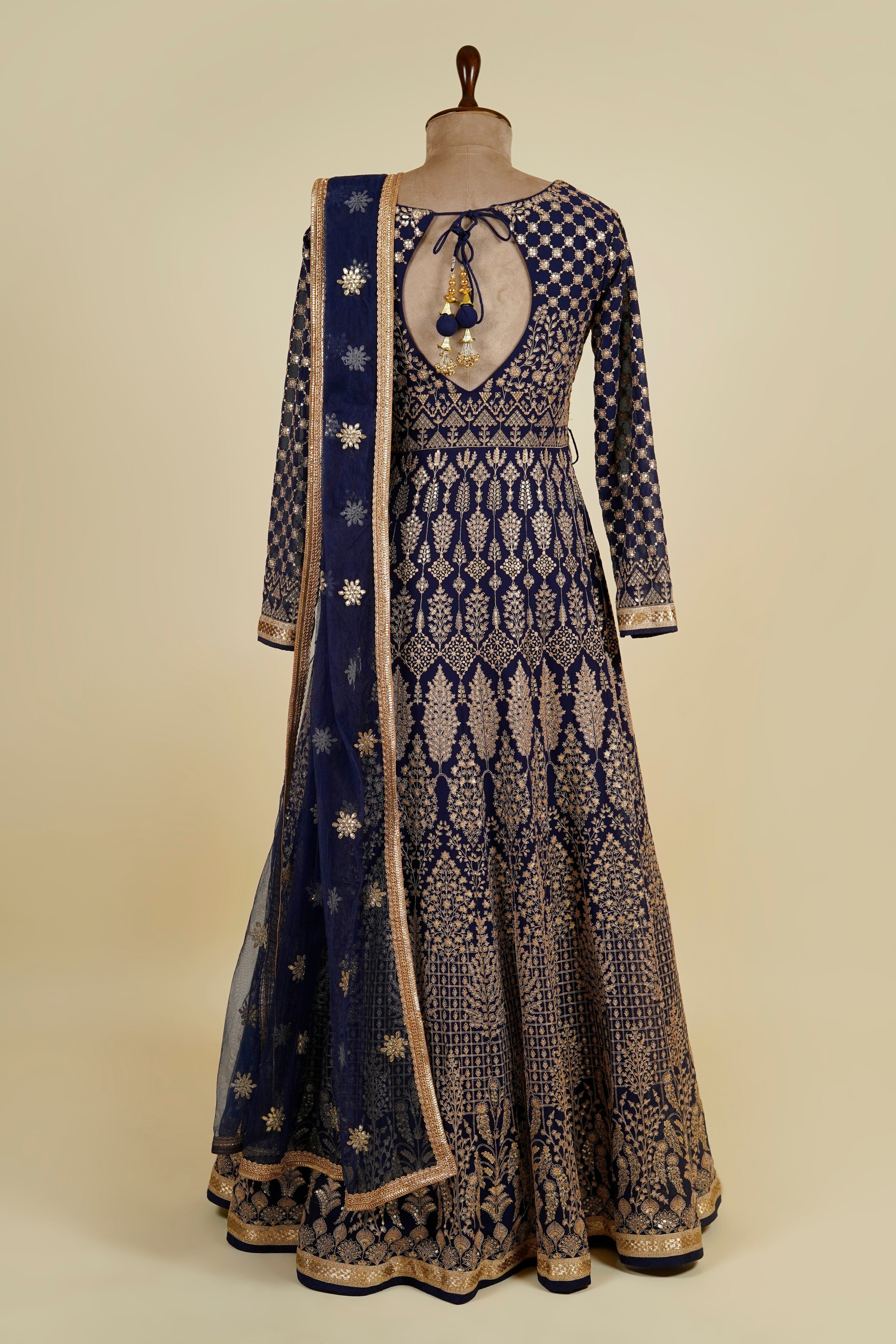 Dark Royal Blue Kashmiri Work