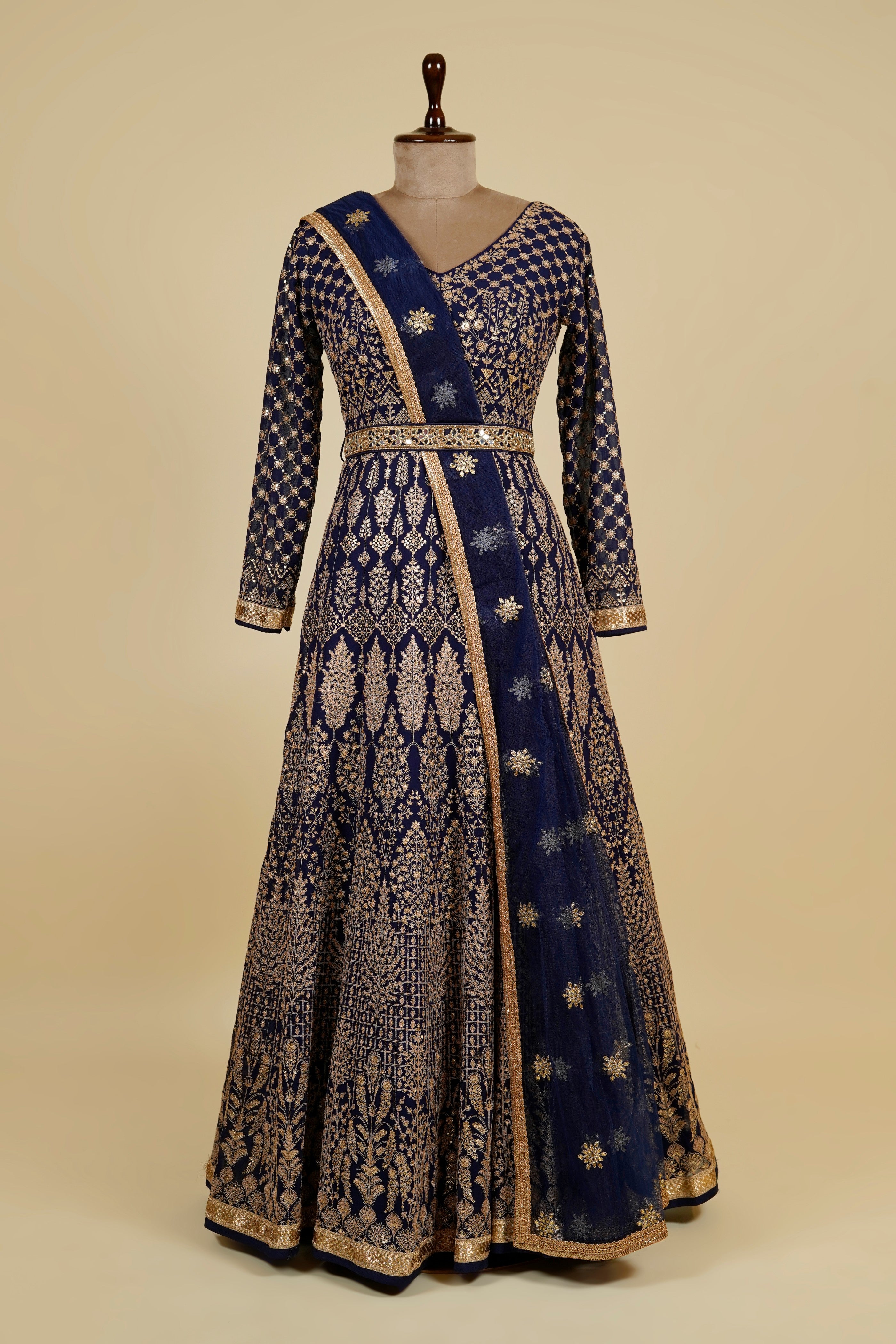 Dark Royal Blue Kashmiri Work
