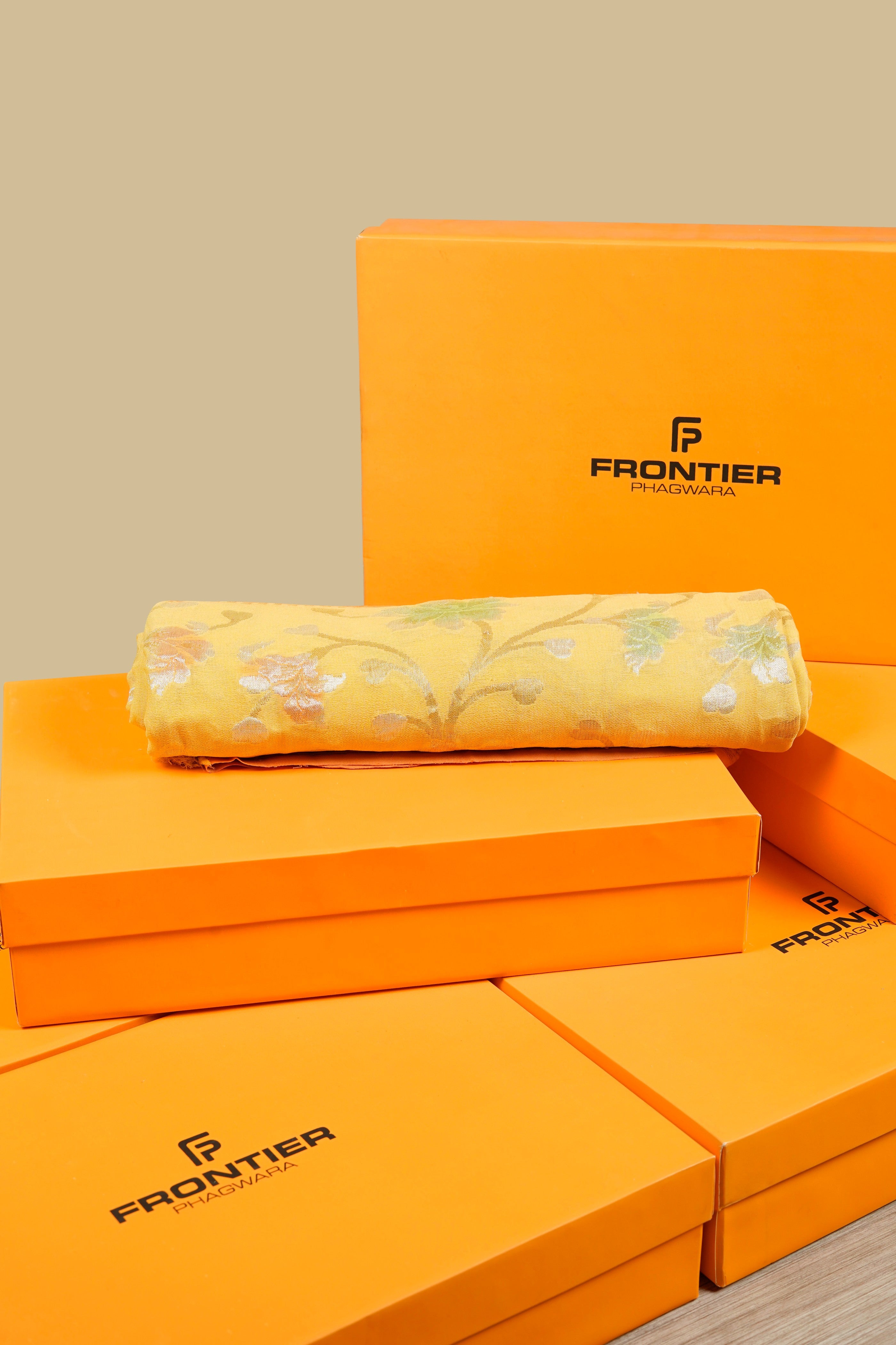 Light Lemon Jaipuri Banarasi Dupatta