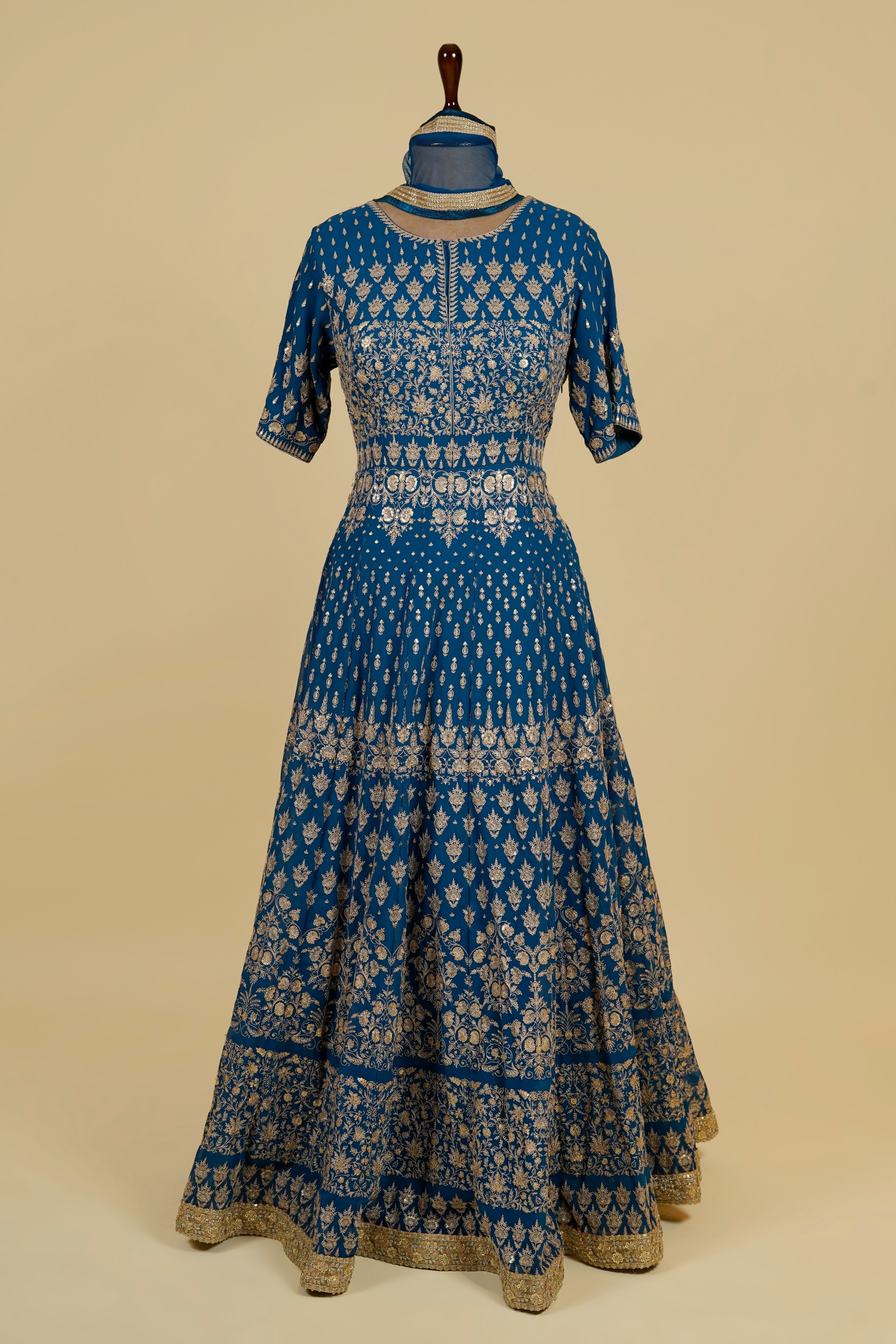 Blue Colour Kashmiri Work