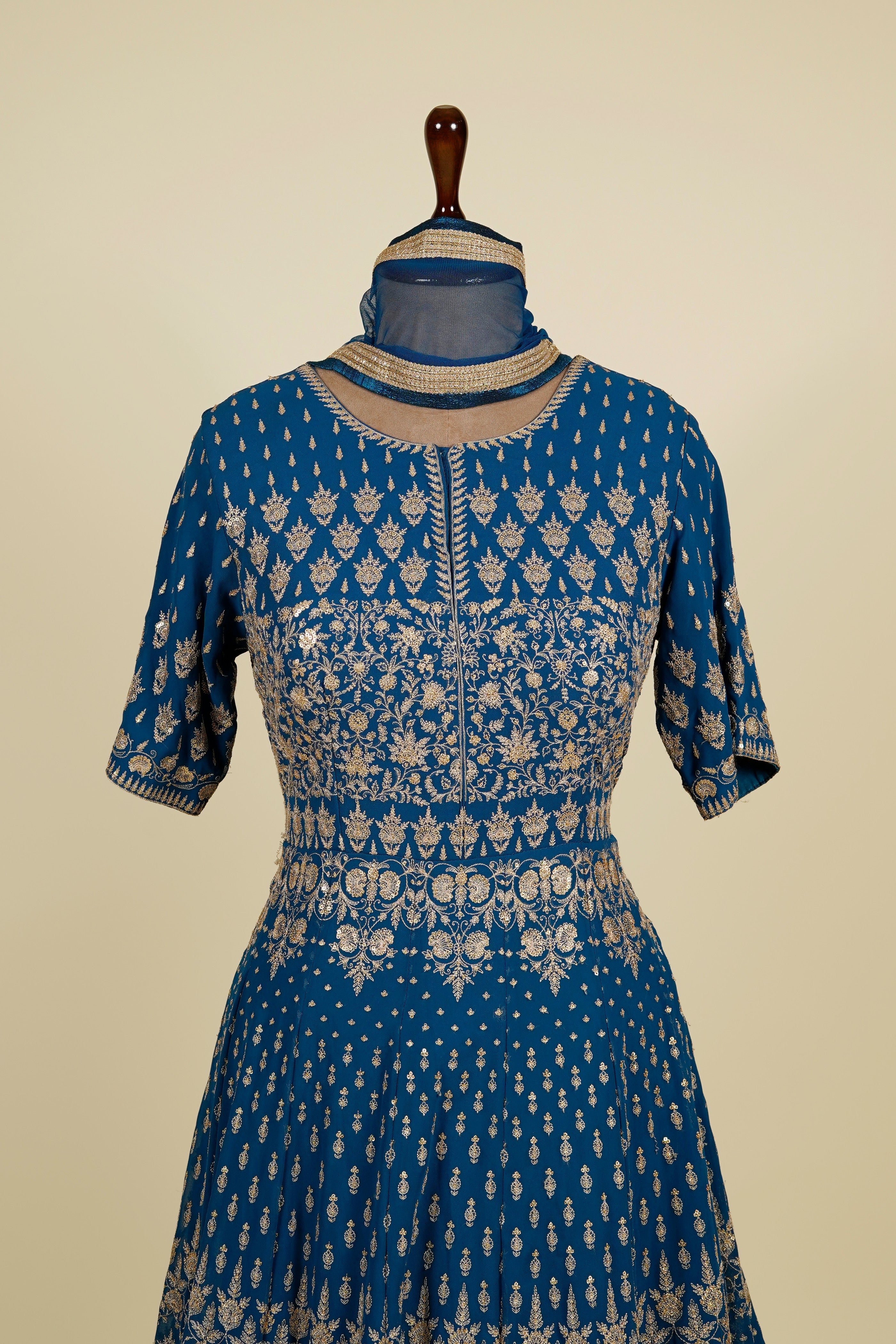 Blue Colour Kashmiri Work