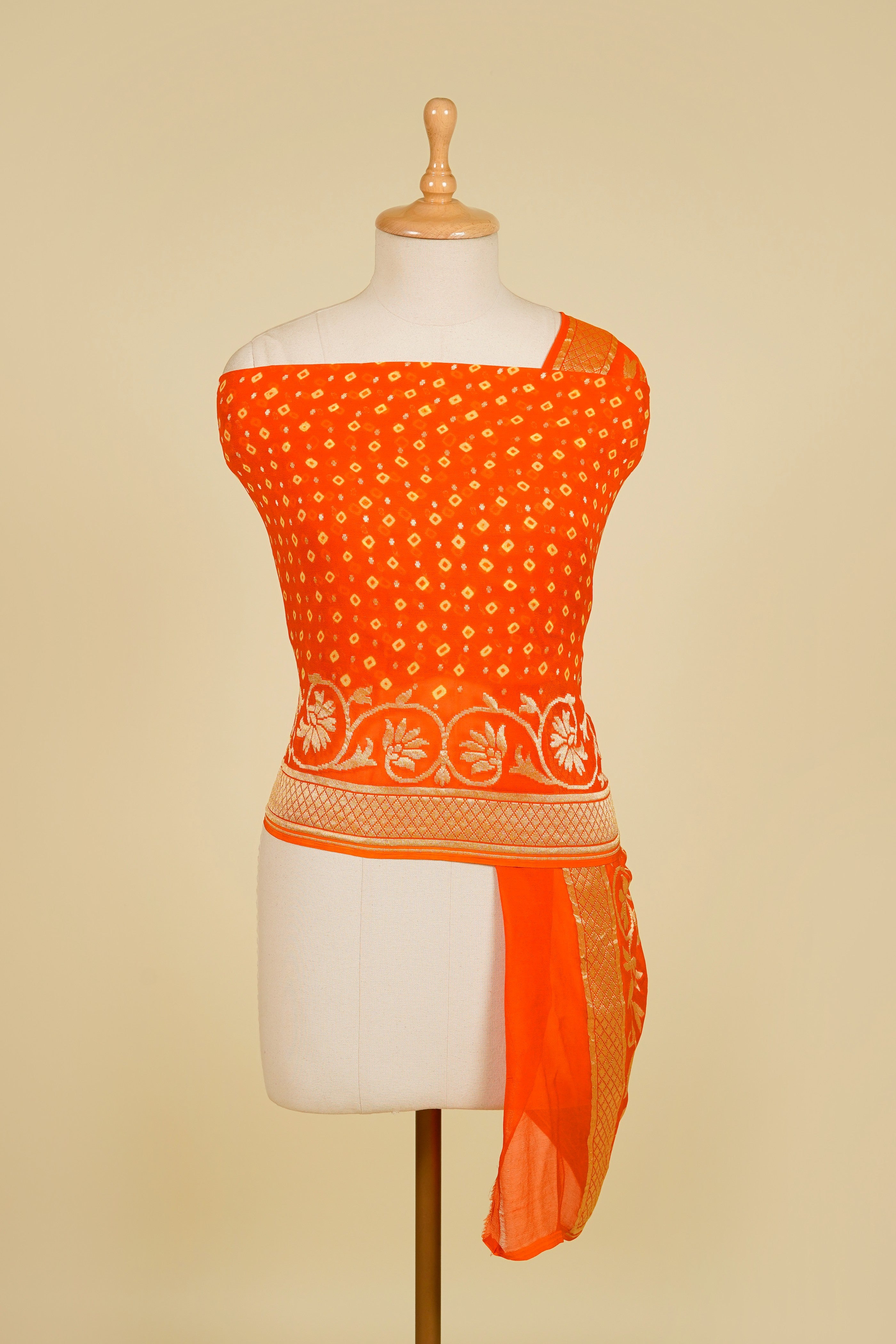 Orange Plum Jaipuri Banarasi Dupatta